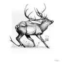 Elk Bugling tattoo design idea