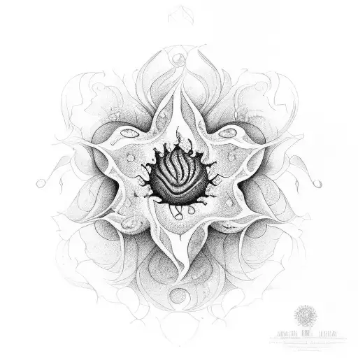 Un único dibujo abstracto con líneas formado a partir de unir una clave de sol con un árbol de la vida, flor de loto y e tattoo design idea