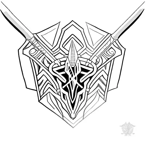 A minimalist tattoo of a sleek dagger with intricate cybernetic patterns etched into the blade tattoo design idea