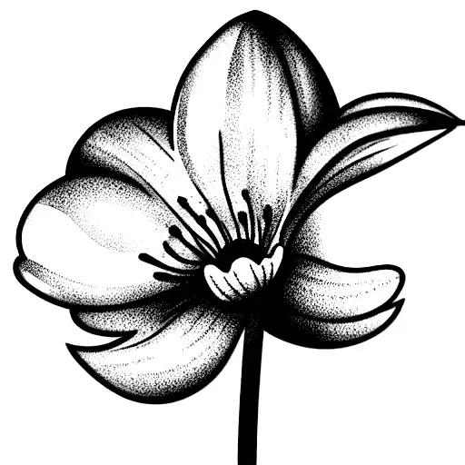 A flower bunch of 2 snowdrop flowers and 2 carnation flowers tattoo design idea