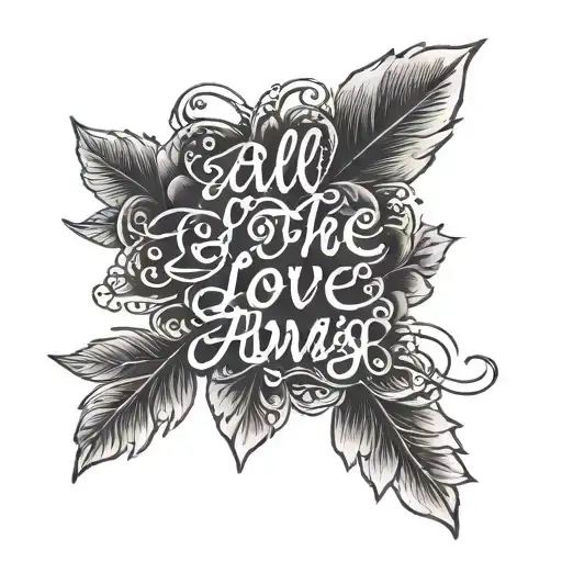 minimalist tattoo meaning "all the love, always" written within it looking tattoo design idea