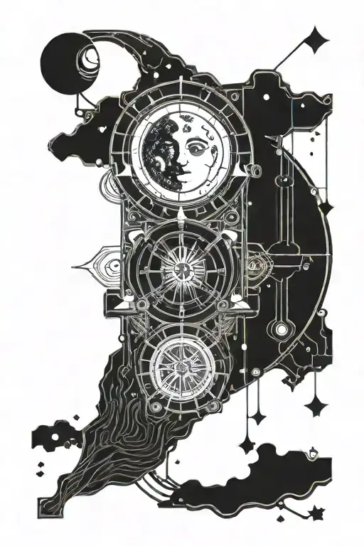 moon tarot card tattoo design idea