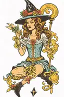 witchy tarot card tattoo design idea