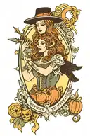 witchy tarot card tattoo design idea