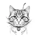 Cherry Blossom, tabby cat tattoo design idea