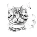 Cherry Blossom, tabby cat tattoo design idea