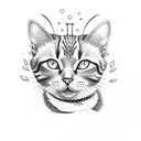 Cherry Blossom, tabby cat tattoo design idea