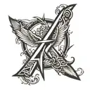 ark in cursive writing tattoo design idea