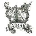 ark in cursive writing tattoo design idea