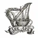 ark in cursive writing tattoo design idea