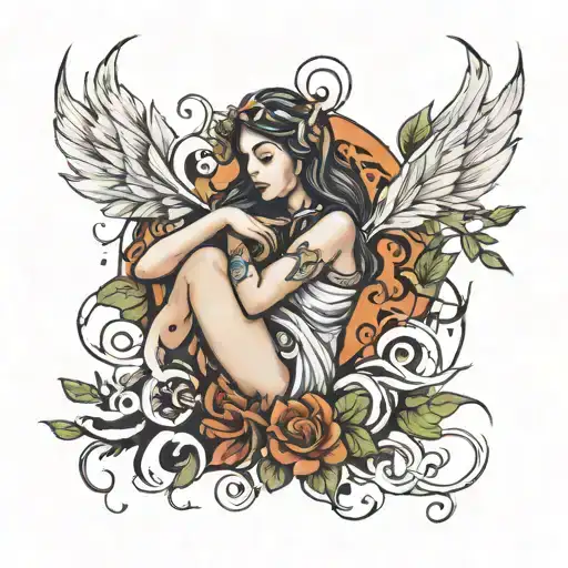 Mother Earth falling tattoo design idea