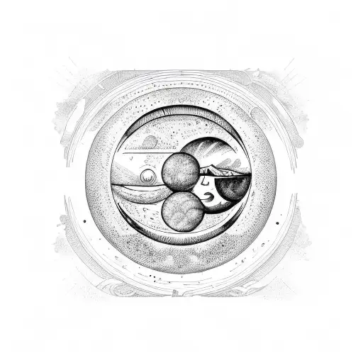 greek sun and moon tattoo design idea