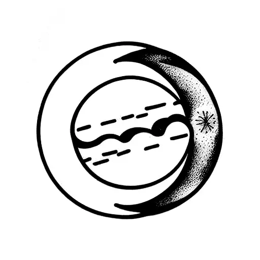 greek sun and moon tattoo design idea