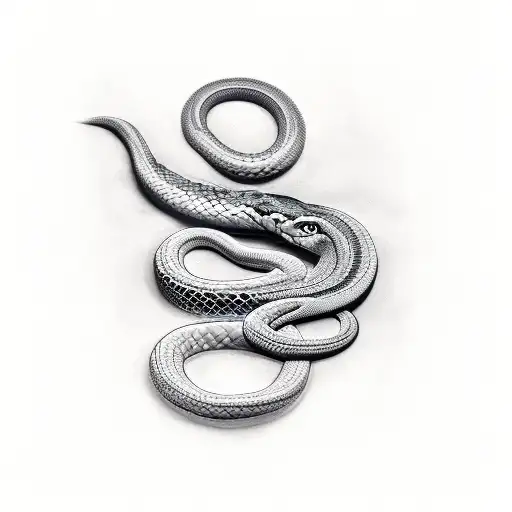 snake doing triskel tattoo design idea