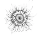 gerber daisies with butterflies and leaves tattoo design idea