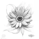 gerber daisies with butterflies and leaves tattoo design idea