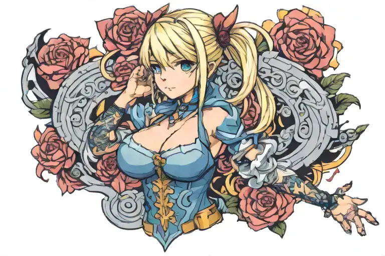 Big anime titties tattoo design idea