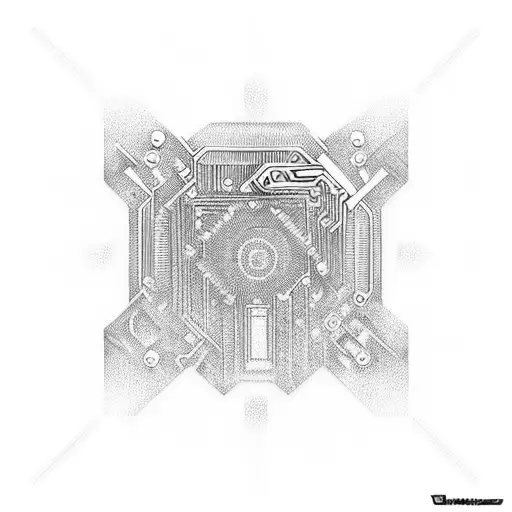 samoan electronic circuit board tattoo design idea