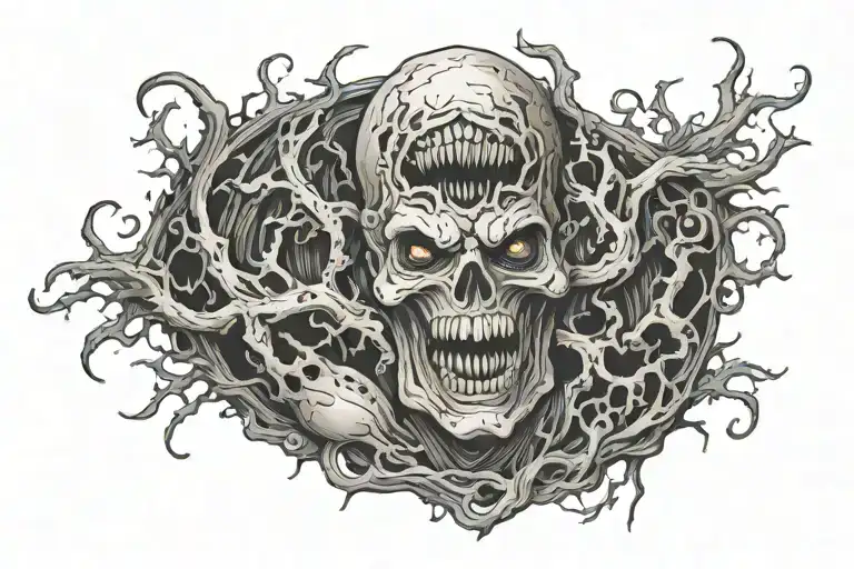 Medium size chest centre piece tattoo design idea