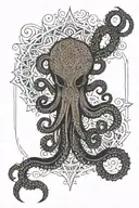 mandala and octopus tentacles tattoo design idea