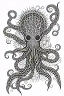 mandala and octopus tentacles tattoo design idea