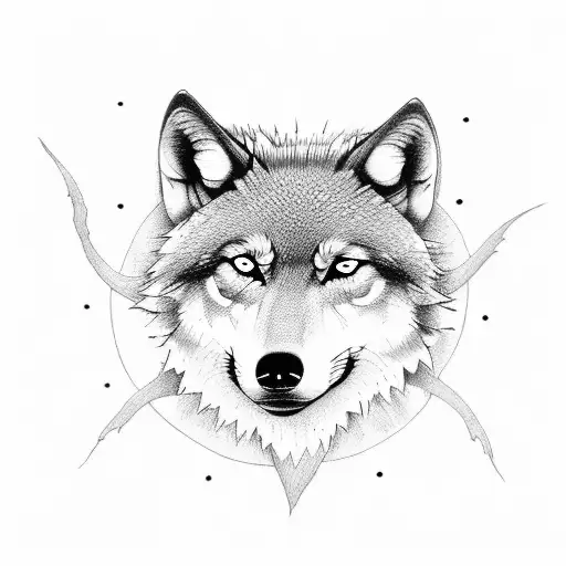 Memento Mori using a wolf and  various phreaes including "you are the creator of your own reality"  tattoo design idea