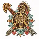 Aztec symbols tattoo design idea