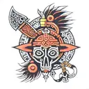 Aztec symbols tattoo design idea