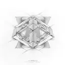 4 symmetrically arranged cubes tattoo design idea