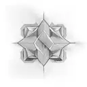 4 symmetrically arranged cubes tattoo design idea