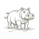 cartoon hippo tattoo design idea