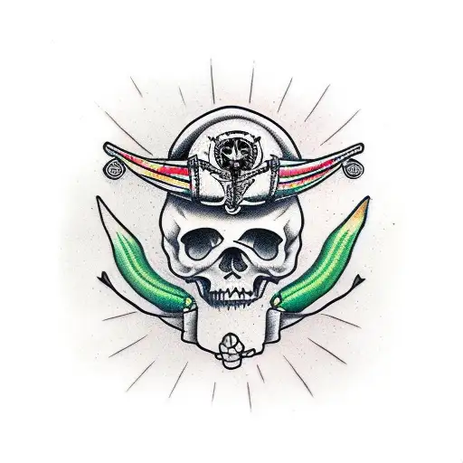 mantis religiosa llevando un gorro pirata tattoo design idea