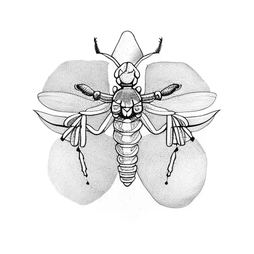mantis religiosa llevando un gorro pirata tattoo design idea