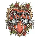 two spiders making a heart shape tattoo design idea