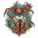 two spiders making a heart shape tattoo design idea