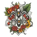 two spiders making a heart shape tattoo design idea