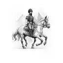 Christian soldier riding a horse tattoo design idea