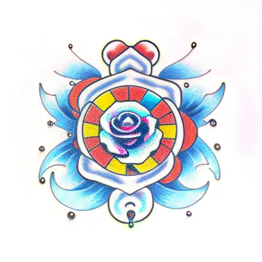 Portal with flowers tattoo design idea