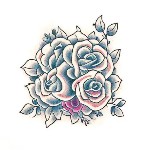Portal floral tattoo design idea