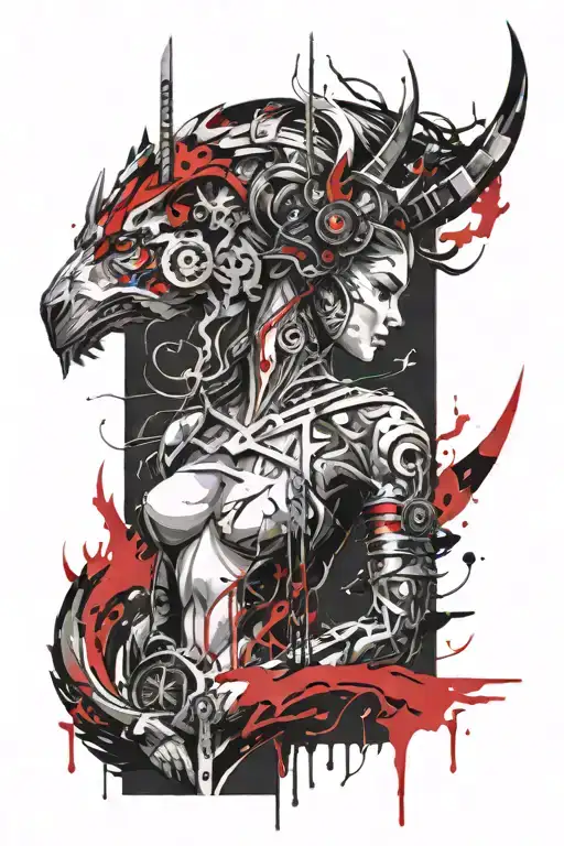 spine tattoo inspired by goddess Artemis without human figures  tattoo design idea
