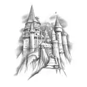 medieval Castle tattoo design idea