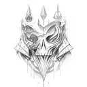 dark fantasy wizard upper body tattoo design idea