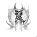 dark fantasy wizard upper body tattoo design idea