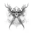 dark fantasy wizard upper body tattoo design idea