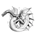 daenerys and drogon tattoo design idea