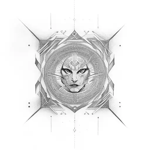 the sage dream observes calm self-seeking labyrinth reborn tattoo design idea