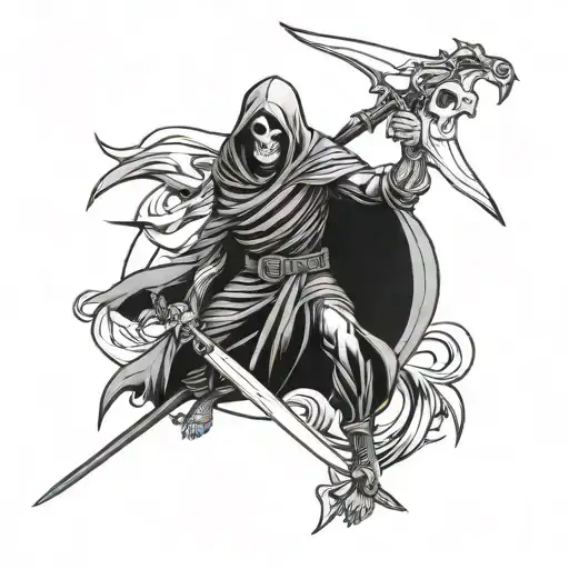 military grim reaper tattoo design idea