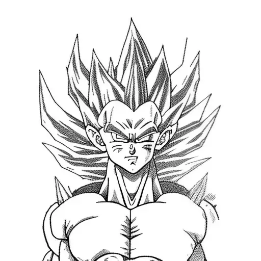 Vegeta super saiyan god surrounded by clouds  tattoo design idea