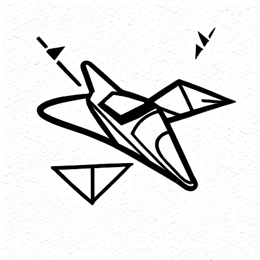 geometric aircraft tattoo design idea