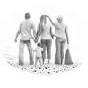 family holding hands on beach tattoo design idea